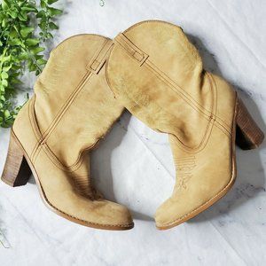 Steve Madden • Fronteer • Suede Western Cowgirl Boots • Tan • 8